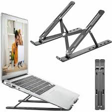 Adjustable Aluminum Laptop Stand – Portable Foldable Ergonomic Riser for All Laptops